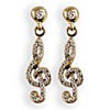 Genuine Crystal, Topaz & Gold-Colored Treble Clef Earrings