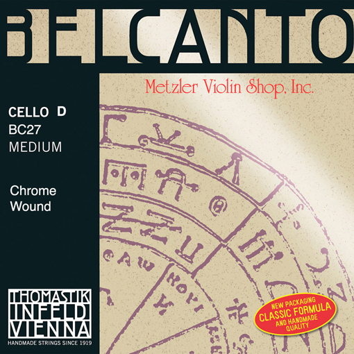 BELCANTO cello D string, chrome wound, medium, by Thomastik-Infeld