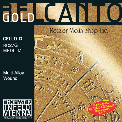 BELCANTO Gold cello D string, medium, by Thomastik-Infeld