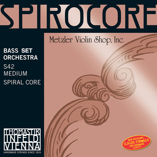 SPIROCORE chrome-wound Bass string set, 3/4 orchestra, by Thomastik-Infeld
