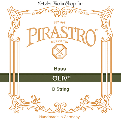 Pirastro OLIV bass D string, 3/4, gut/chrome steel, orchestra tuning