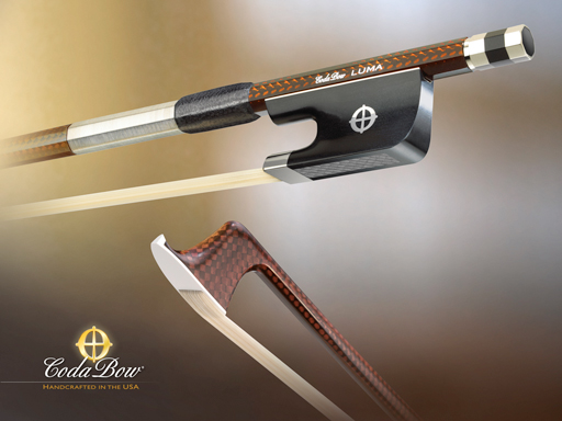CodaBow LUMA cello bow, with GlobalBow Technology, light weight (Full Size), USA