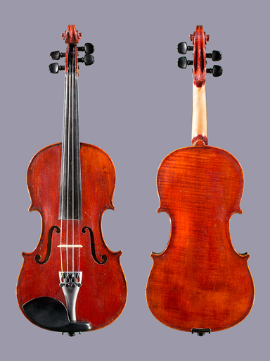 French 3/4 Strad 1721 violin outfit, ca 1910