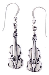 Sterling Silver Earrings, Violin #1