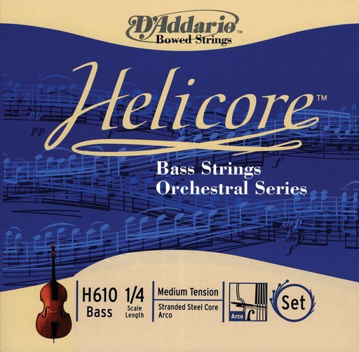 D'Addario Helicore Orchestra 1/4 bass string set, medium