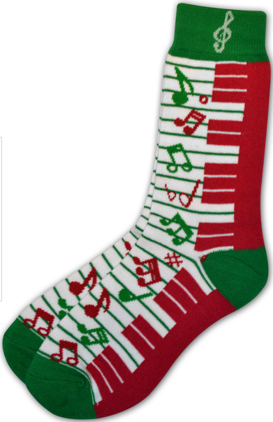 Keyboard socks Red and Green Christmas (unisex size 6-12)