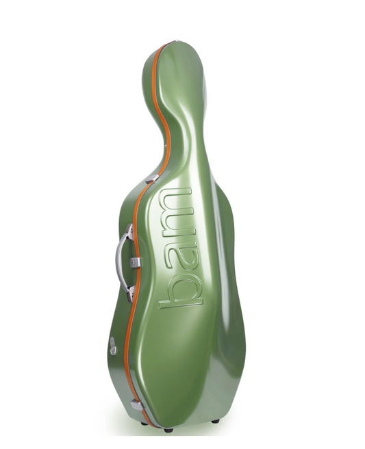 BAM Graffiti Hightech Slim Cello Case, Green with orange seal | Metzler Violins
